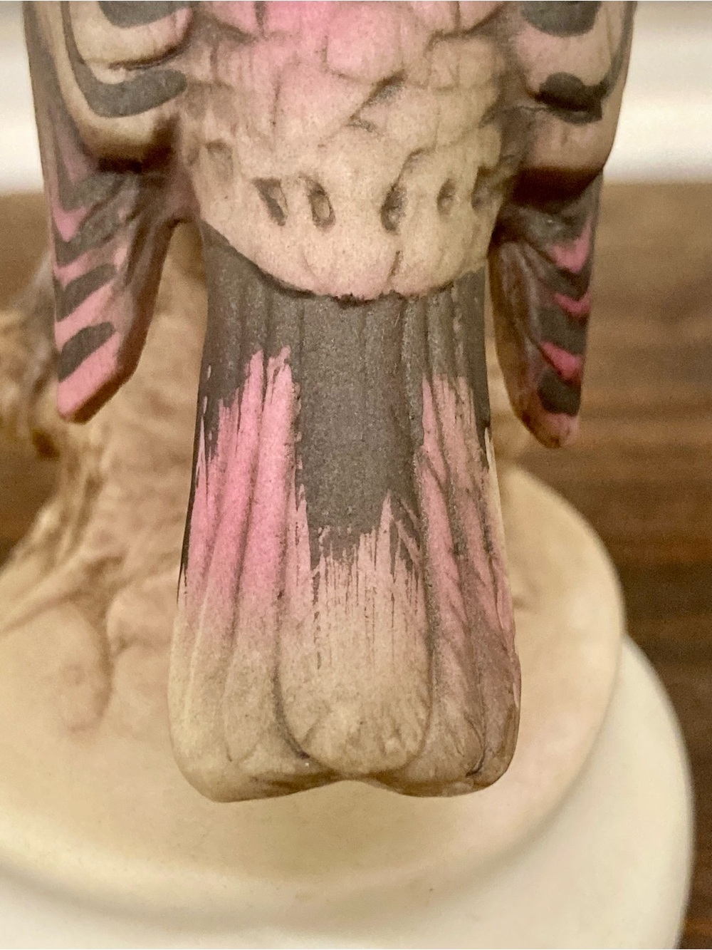 Lefton China "House Finch" Hand Painted Ceramic Bird Figurine KW4206 Pink Brown - Picture 9 of 12